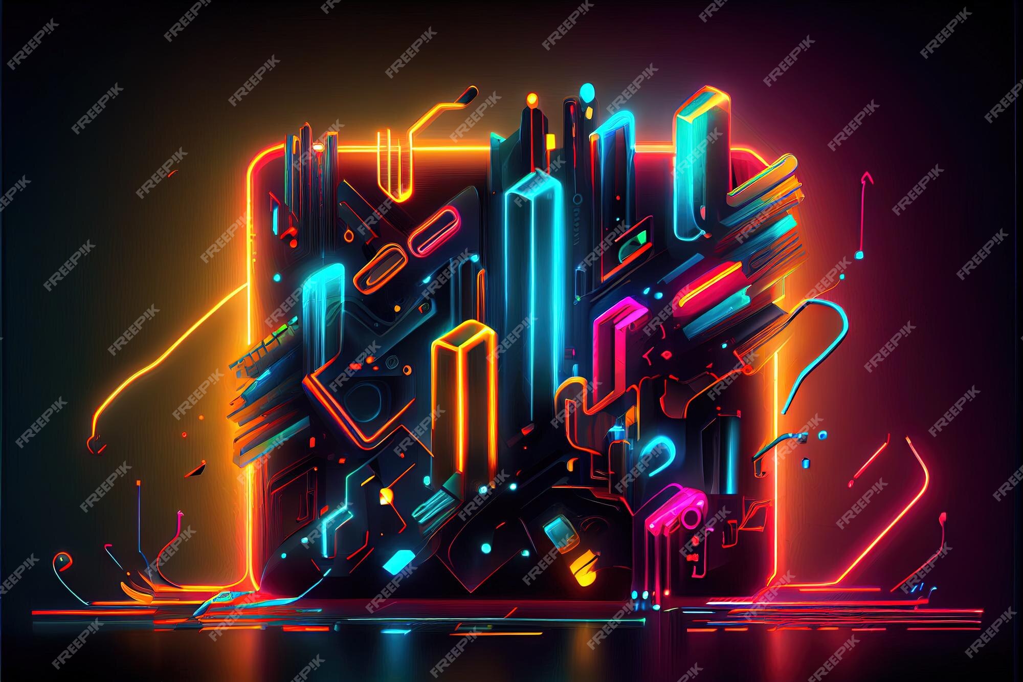 Premium Photo  Illustration of gaming background abstract cyberpunk style  of gamer wallpaper neon glow light of scifi fluorescent sticks digitally  generated image not based on any actual scene or pattern