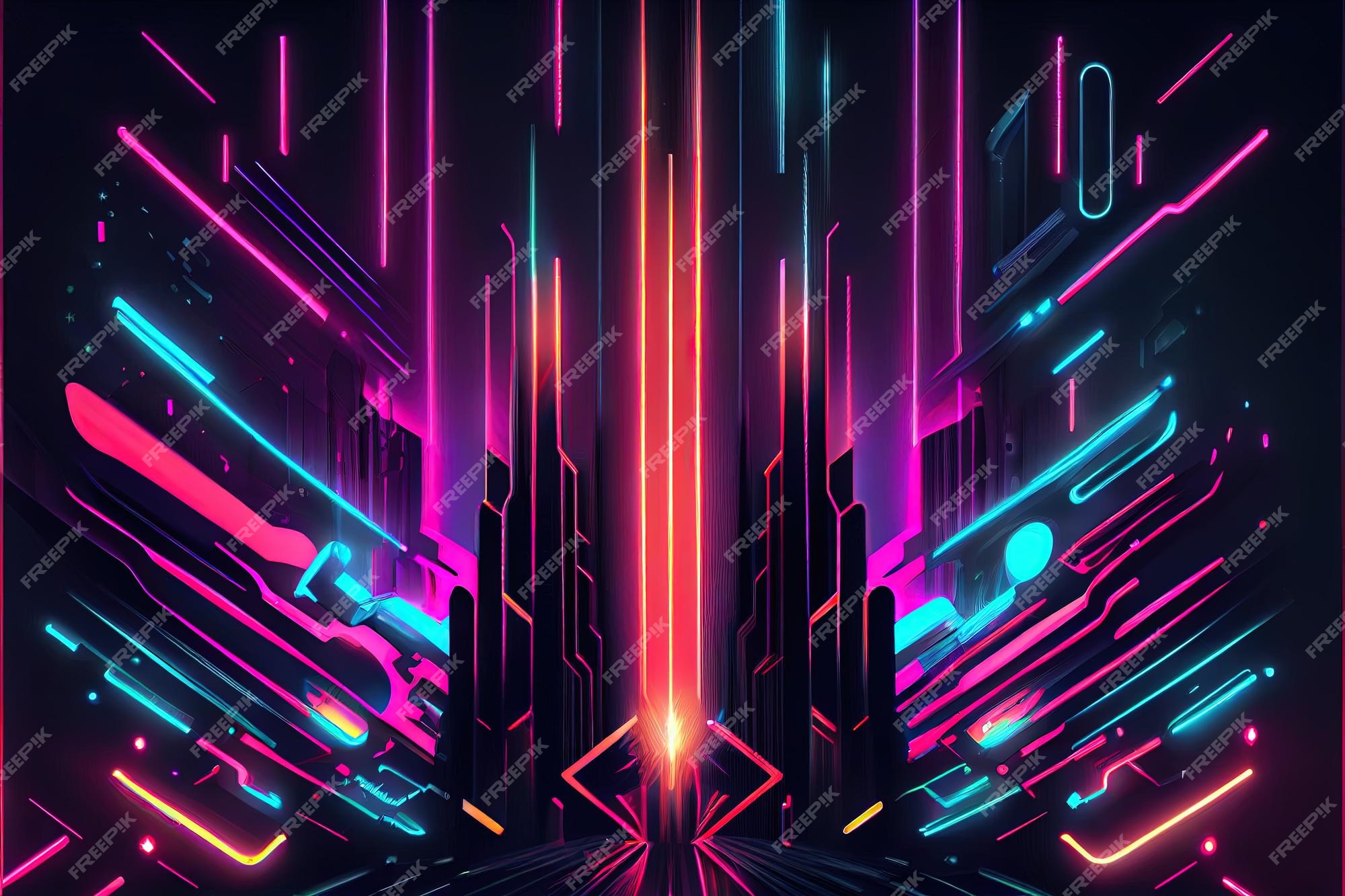 Premium Photo  Illustration of gaming background abstract cyberpunk style  of gamer wallpaper neon glow light of scifi fluorescent sticks digitally  generated image not based on any actual scene or pattern