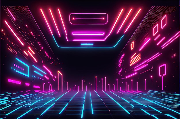 Premium Photo  Illustration of gaming background abstract cyberpunk style  of gamer wallpaper neon glow light of scifi fluorescent sticks digitally  generated image not based on any actual scene or pattern