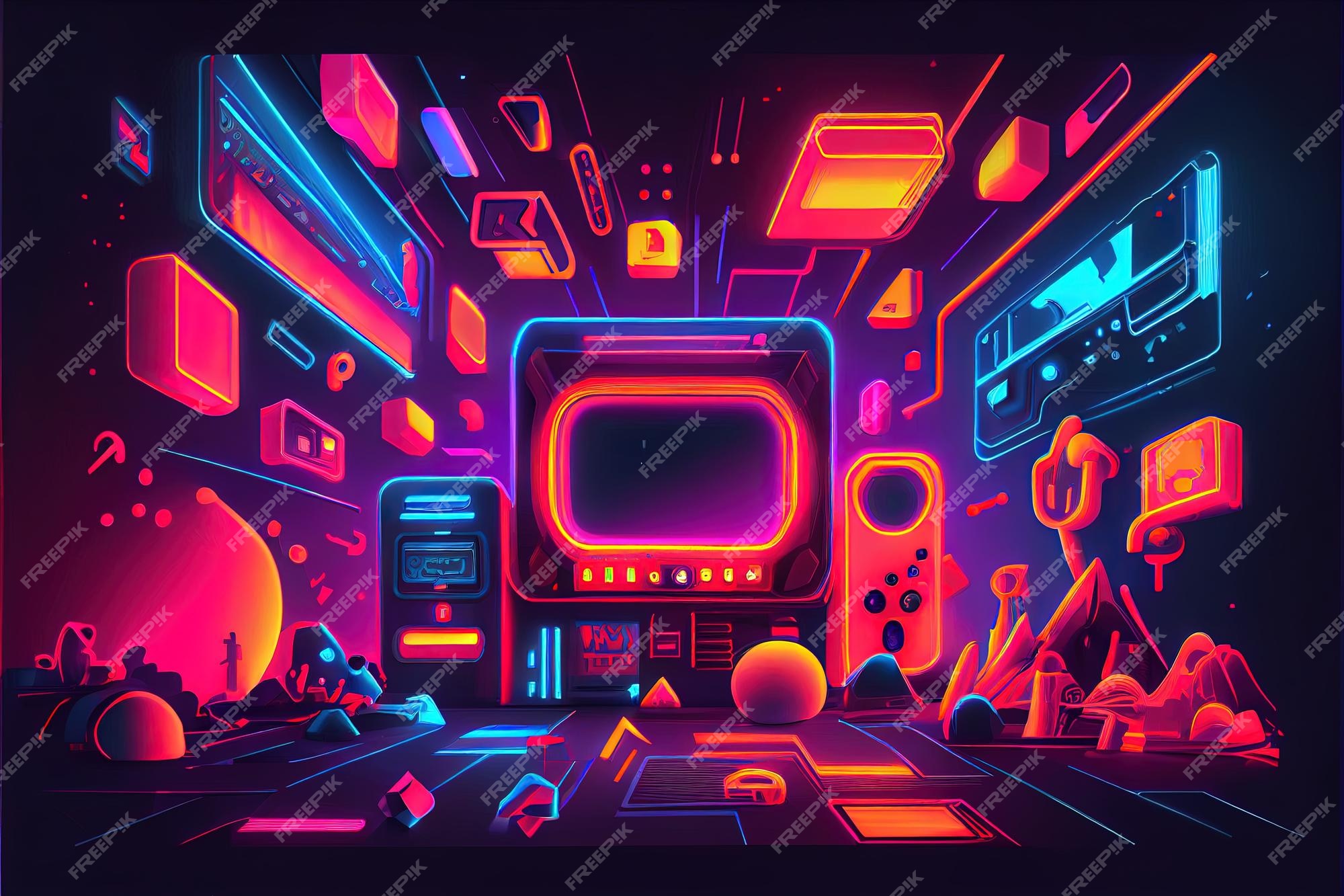 Premium Photo  Illustration of gaming background abstract cyberpunk style  of gamer wallpaper neon glow light of scifi fluorescent sticks digitally  generated image not based on any actual scene or pattern