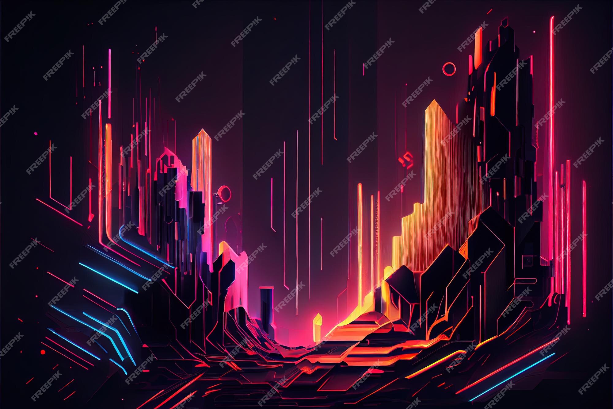 Premium Photo  Illustration of gaming background abstract cyberpunk style  of gamer wallpaper neon glow light of scifi fluorescent sticks digitally  generated image not based on any actual scene or pattern