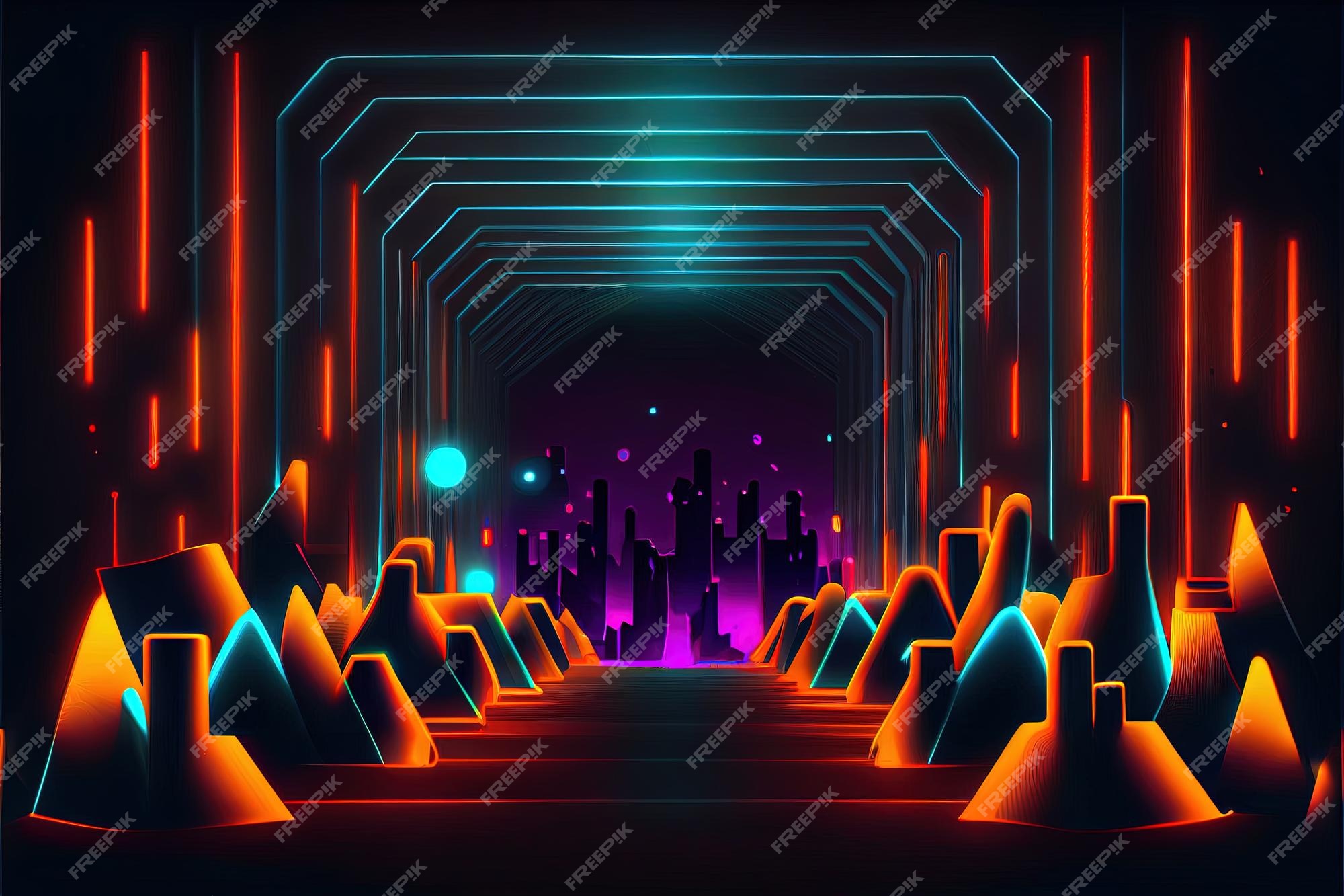 Premium Photo  Illustration of gaming background abstract cyberpunk style  of gamer wallpaper neon glow light of scifi fluorescent sticks digitally  generated image not based on any actual scene or pattern