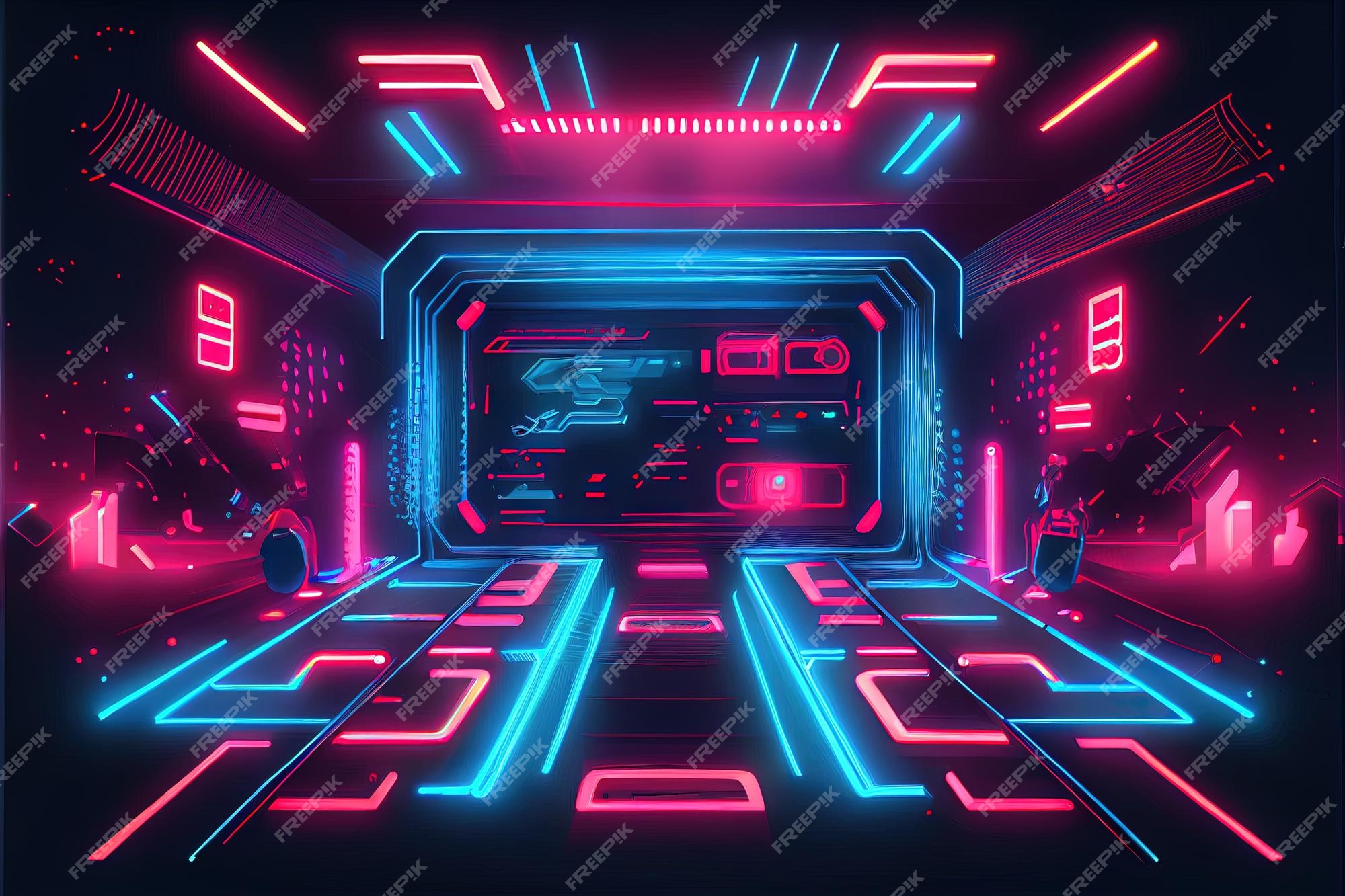 Premium Photo  Illustration of gaming background abstract cyberpunk style  of gamer wallpaper neon glow light of scifi fluorescent sticks digitally  generated image not based on any actual scene or pattern