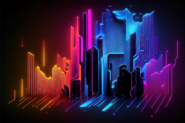 Premium Photo  Illustration of gaming background abstract cyberpunk style  of gamer wallpaper neon glow light of scifi fluorescent sticks digitally  generated image not based on any actual scene or pattern