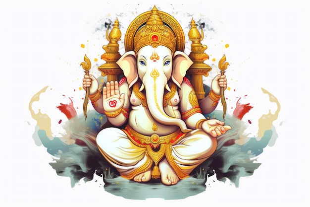 Illustration of Ganesh Chaturthi the Hindu god Ganesha