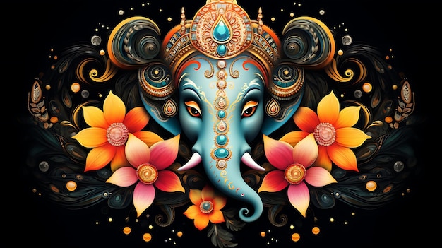 Photo illustration of ganesha aum hindu diwali india