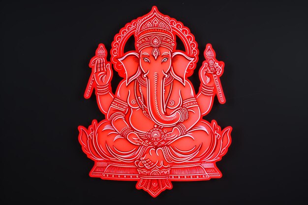 Photo illustration of ganesha aum hindu wedding card diwali india