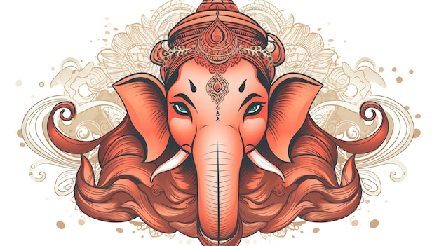 Illustration of ganesha for ganesh chaturthi and diwali Generative ai