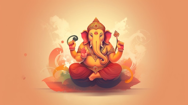 Illustration of ganesha for ganesh chaturthi and diwali Generative ai