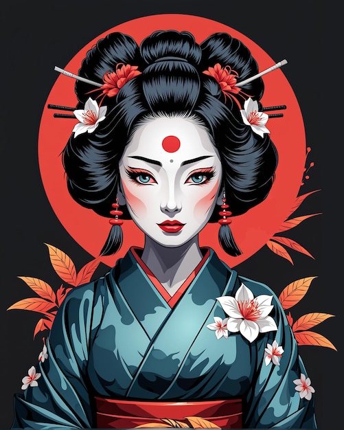 Foto illustrazione di una geisha