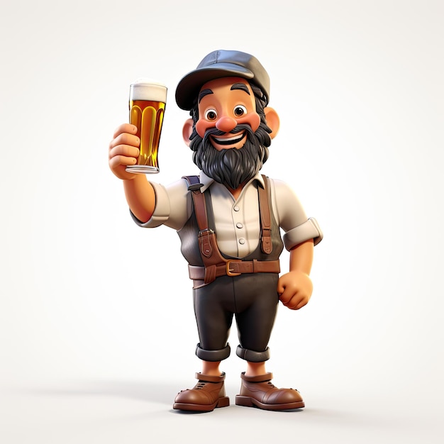 illustration german beer drinker cartoon