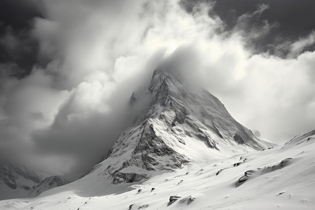 illustration of Gipfel ber den Wolken im Winter