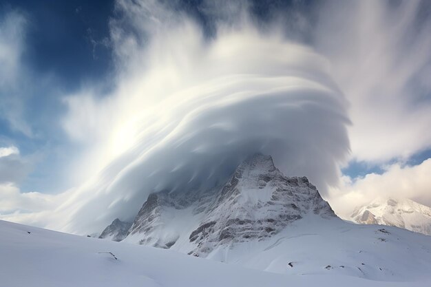 Иллюстрация Gipfel ber den Wolken im Winter (Гипфель-бер-ден-Волкен в зиме)