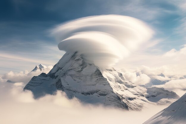 Photo illustration of gipfel ber den wolken im winter