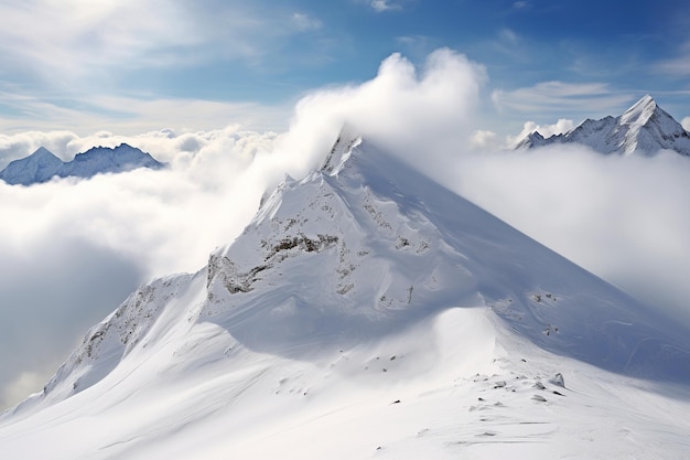 Иллюстрация Gipfel ber den Wolken im Winter (Гипфель-бер-ден-Волкен в зиме)