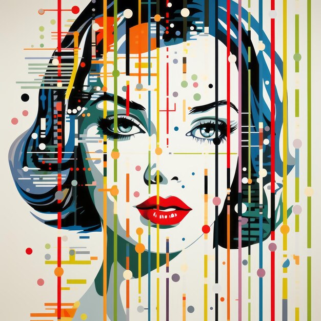 Illustration of a Girl in Pop Art Style