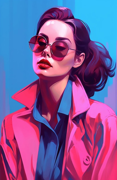 illustration of girl wearing glasses