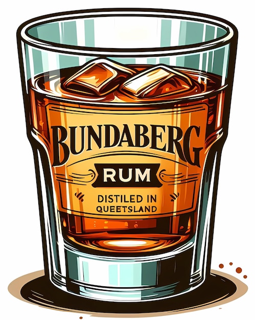 Photo illustration of a glass of rum clean simple