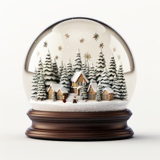 Foto illustrazione globo di neve allegro natale esposizione perfetta