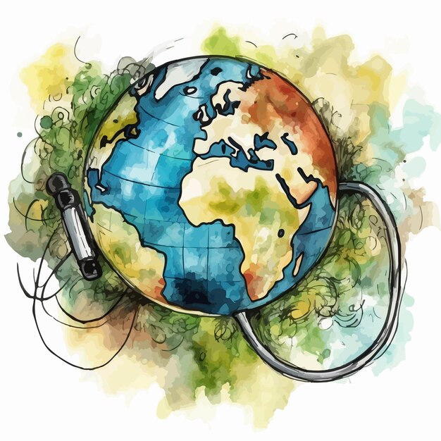 An illustration of a globe with the word africa on it