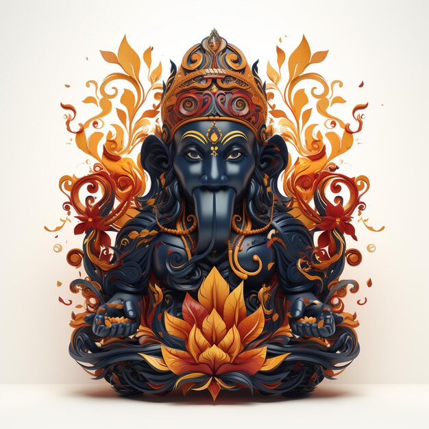 illustration of god ganesha statue