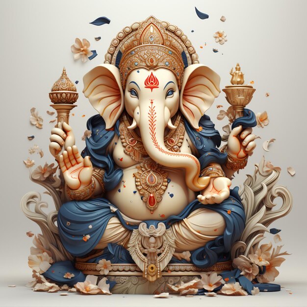 Photo illustration of god ganesha statue