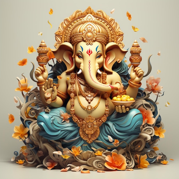 illustration of god ganesha statue