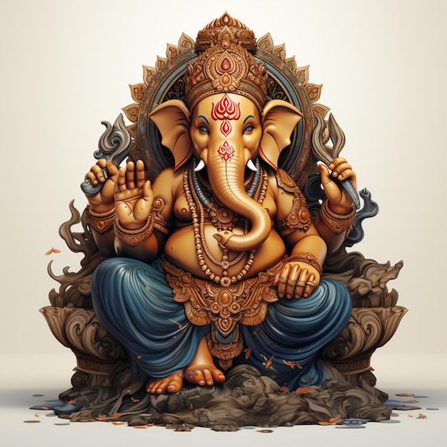 illustration of god ganesha statue