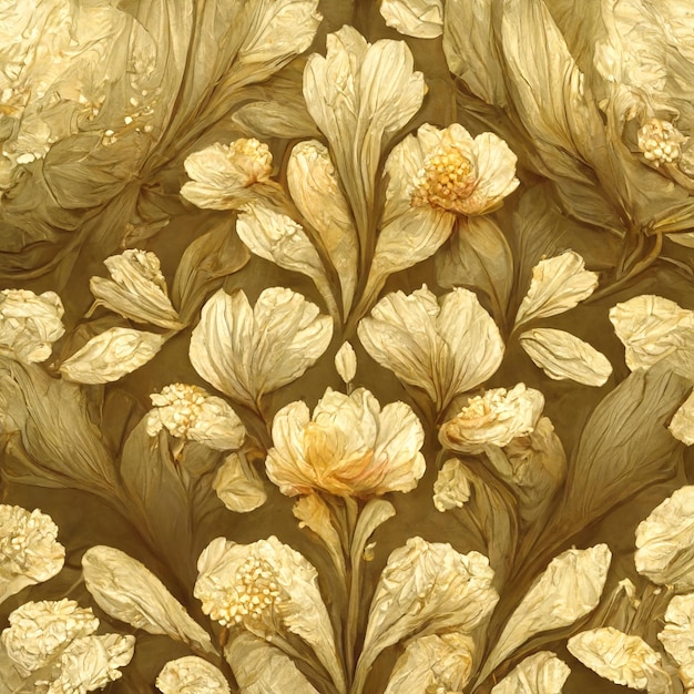 Illustration of gold flower pattern background