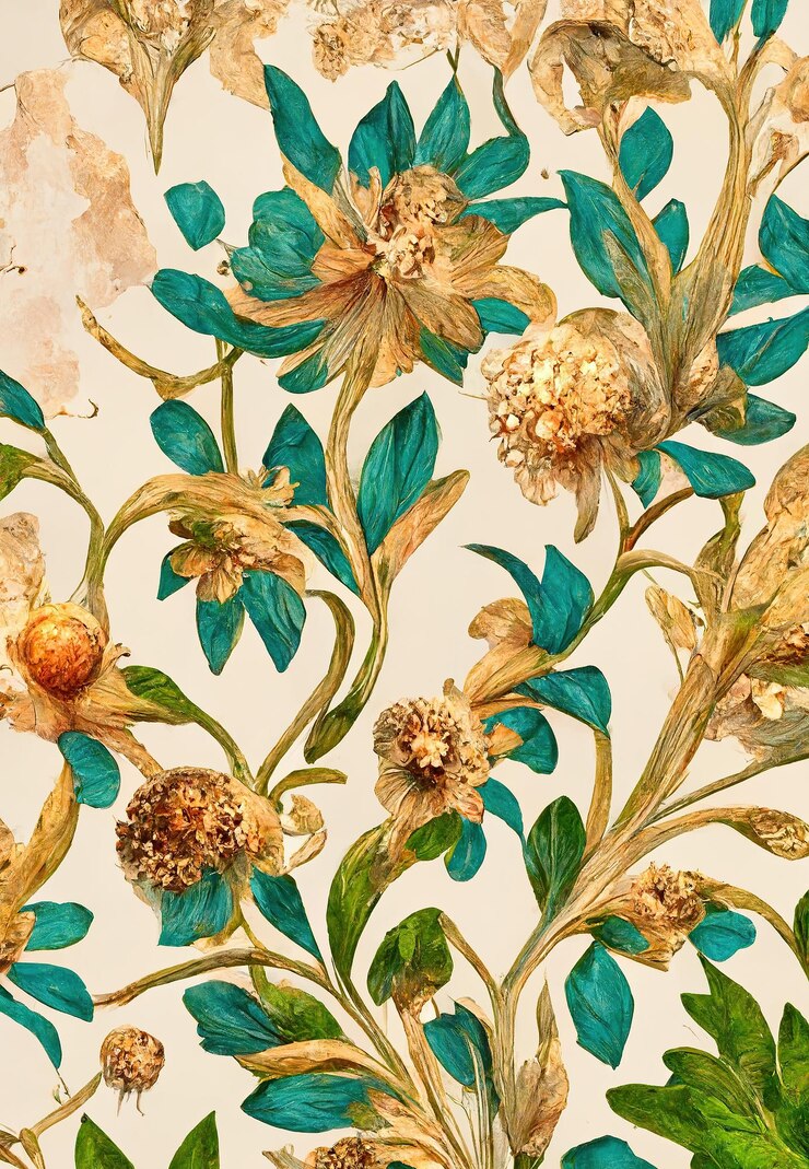 Illustration of gold flower pattern background