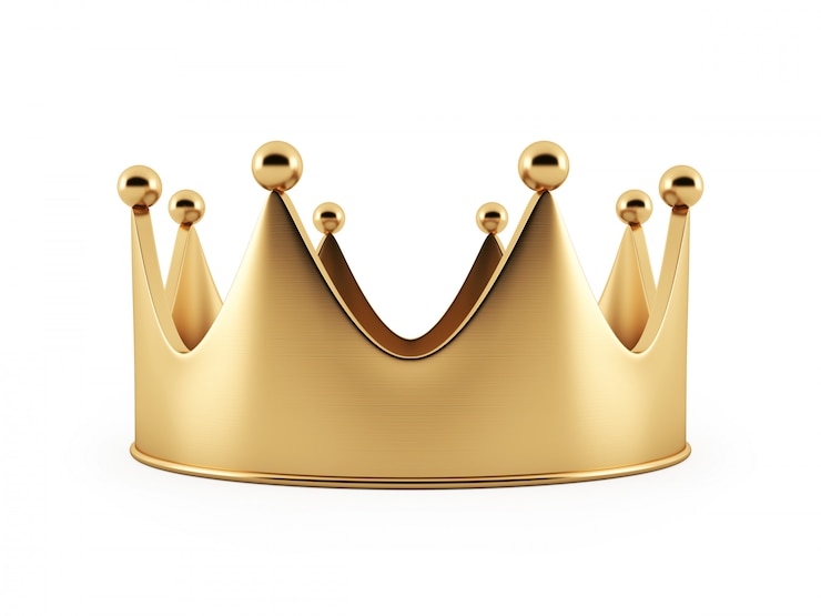 Photo illustration golden crown isolated on a white