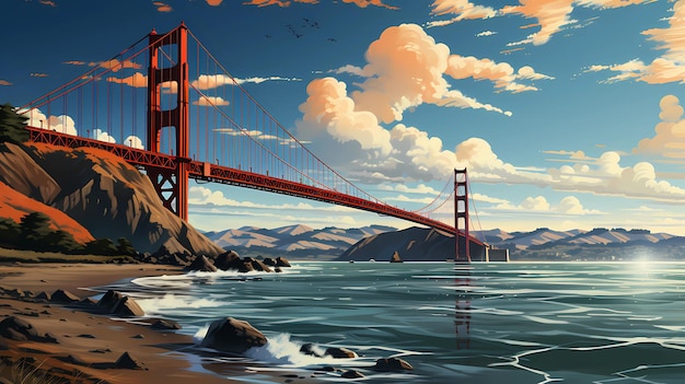 Illustration of the Golden Gate Bridge