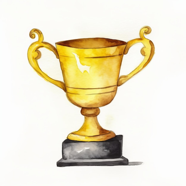 An illustration of a golden trophy cup generative AI