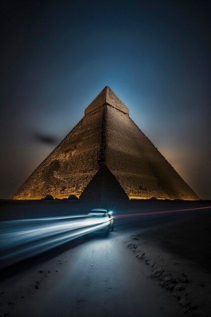 Photo illustration the great pyramid of giza egypt generative ai