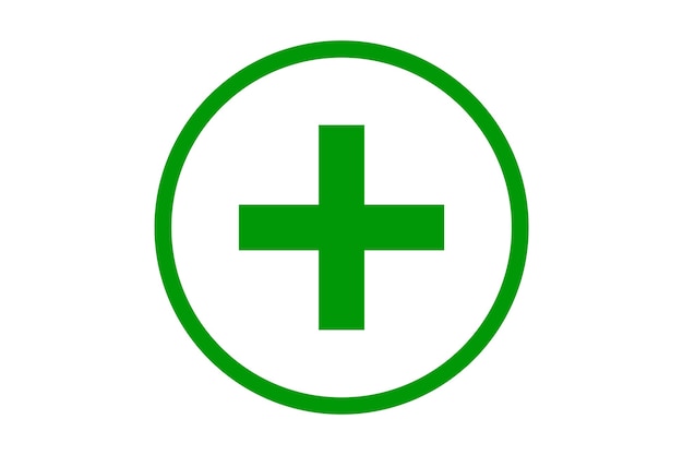 Foto illustrazione del simbolo della croce verde