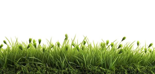 Illustration of green grass isolated on white background Generative AI