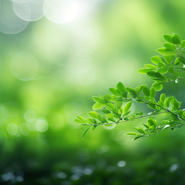 Foto illustrazione di foglia verde sfocatura dello sfondo sullo sfondo della natura