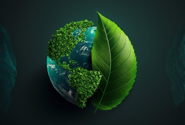 иллюстрация зеленой планеты, созданной ИИ