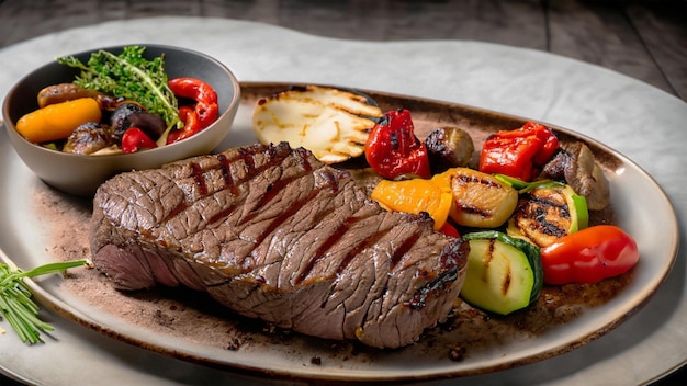 Photo illustration of grilled meat on a plate