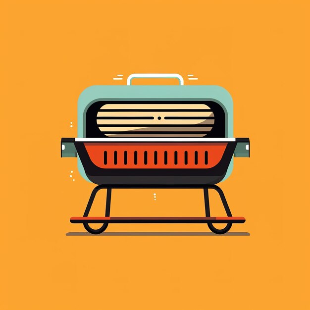 illustration grilling juicy steaks on a barbecue