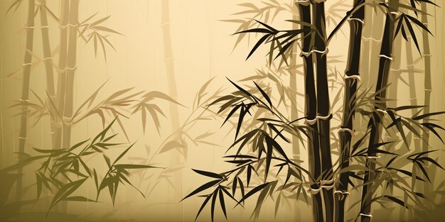 Photo illustration of growing bamboo plans as a nature background