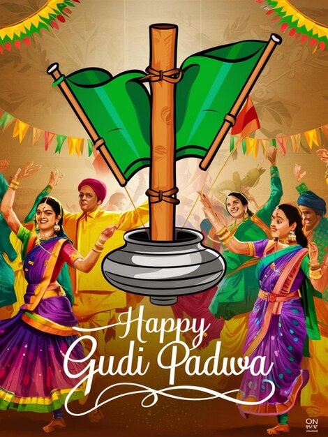 An illustration of the Gudi Padwa Day celebration