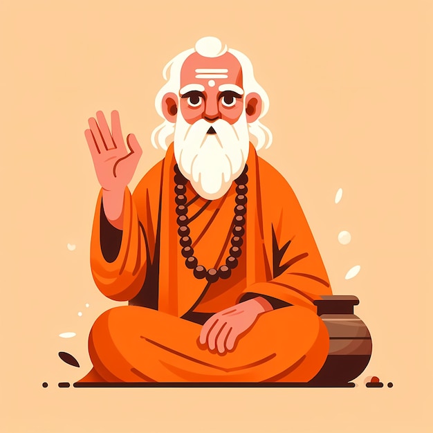 Foto illustrazione per guru purnima in stile piatto