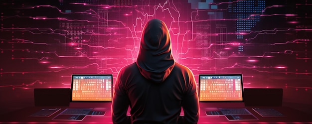 Illustration Of A Hacker Thwarted Background