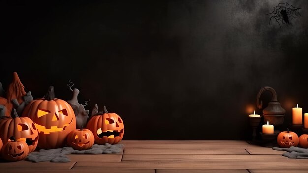 Illustration Halloween Background with copy space Generative Ai