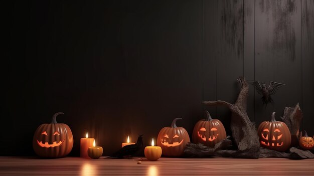 Illustration Halloween Background with copy space Generative Ai