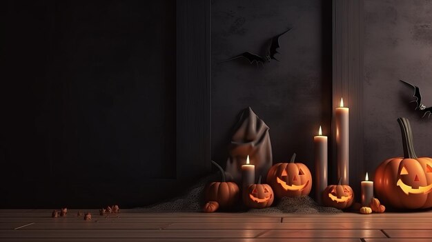 Illustration Halloween Background with copy space Generative Ai