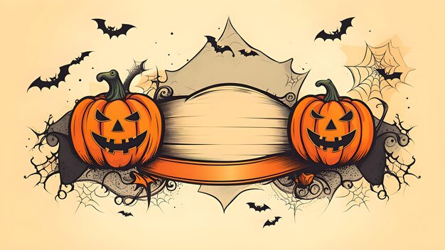 Illustration of halloween poster with copy space