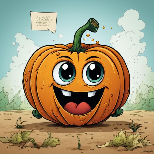 Foto illustrazione zucca di halloween art design