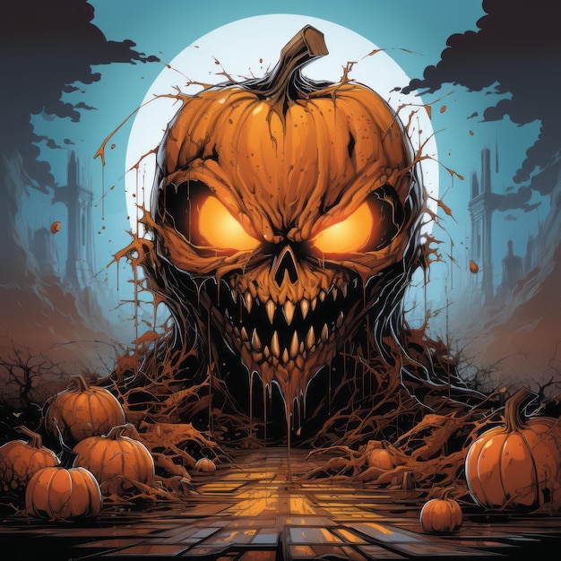 Illustration Halloween Pumpkin art design